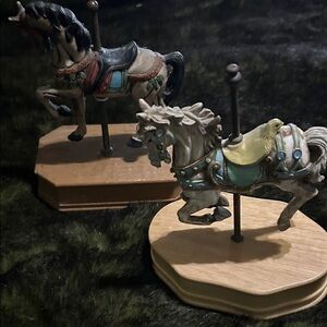 Vintage carousel music boxes